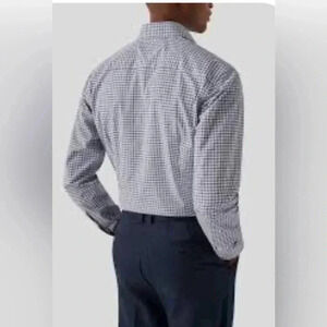 ETON contemporary classic collared blue striped long sleeve button up shirt 15.5